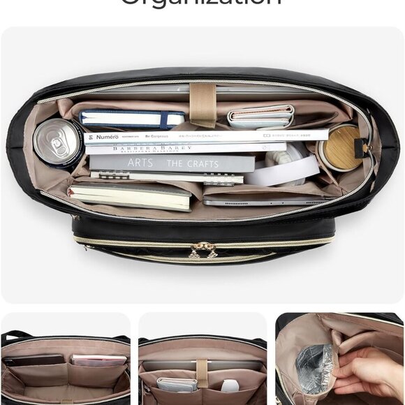 Teacher Tote Bag for Women 15.6in Quilted with Insulated Pocket & Nurse Bag Feat - Picture 2 of 7